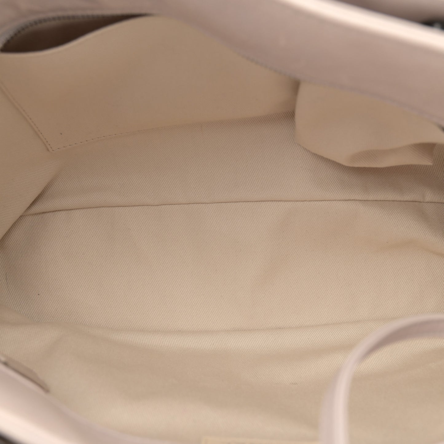 Glazed Calfskin Quilted Shopping Tote Light Beige