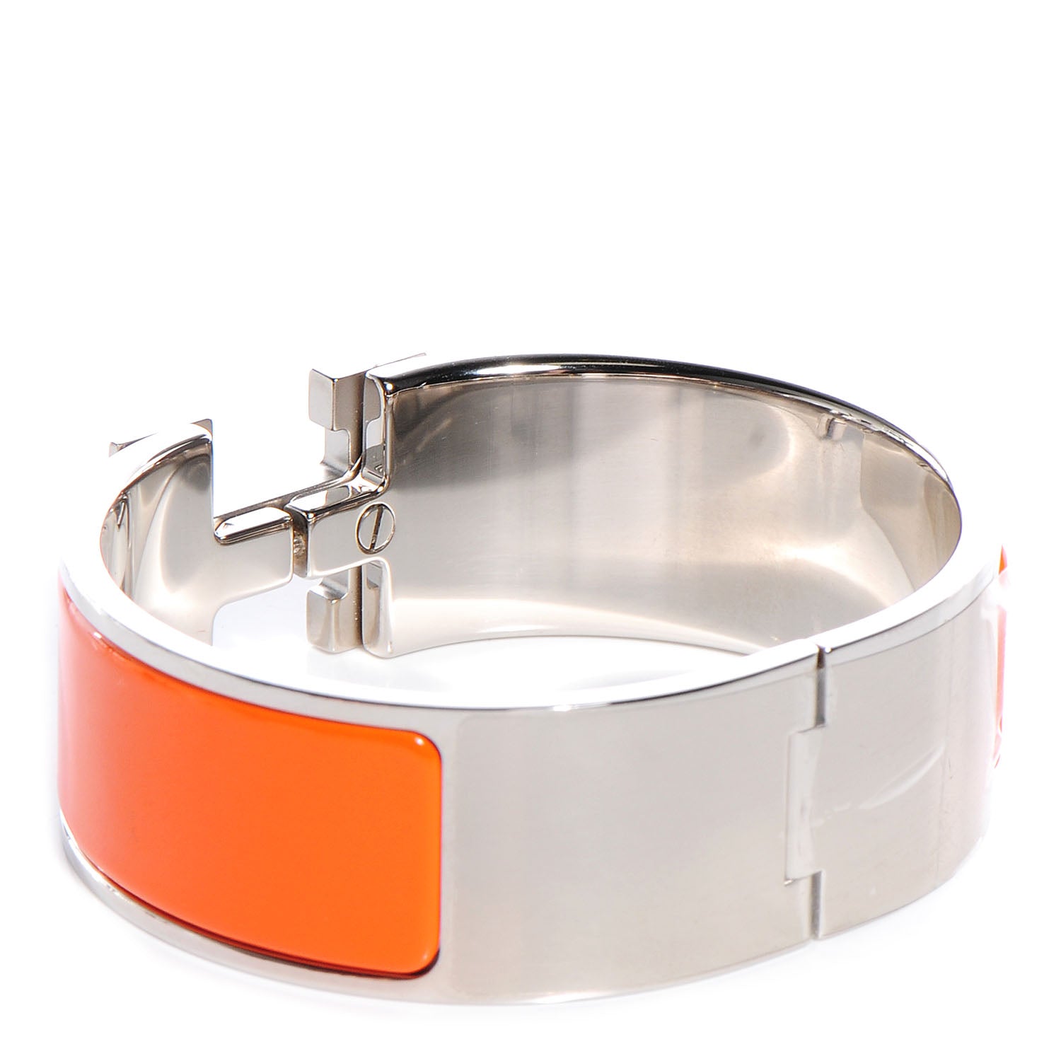 Hermes Enamel Wide Clic Clac H Bracelet PM Orange 3 of 4
