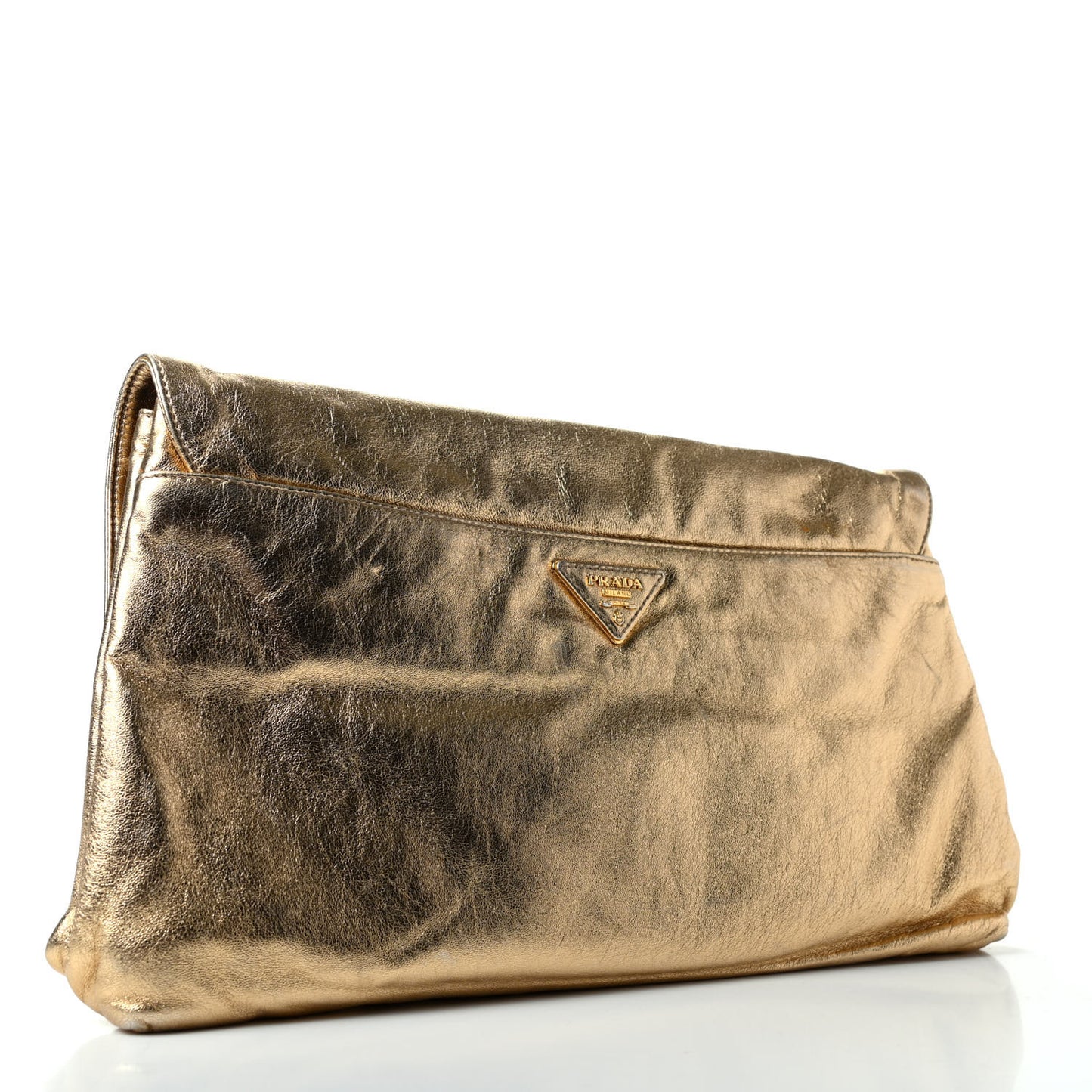 Nappa Flame Flap Clutch Platino