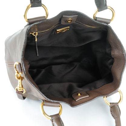 Miu Miu Cervo Grommet Top Handle Tote Brown 5 of 10