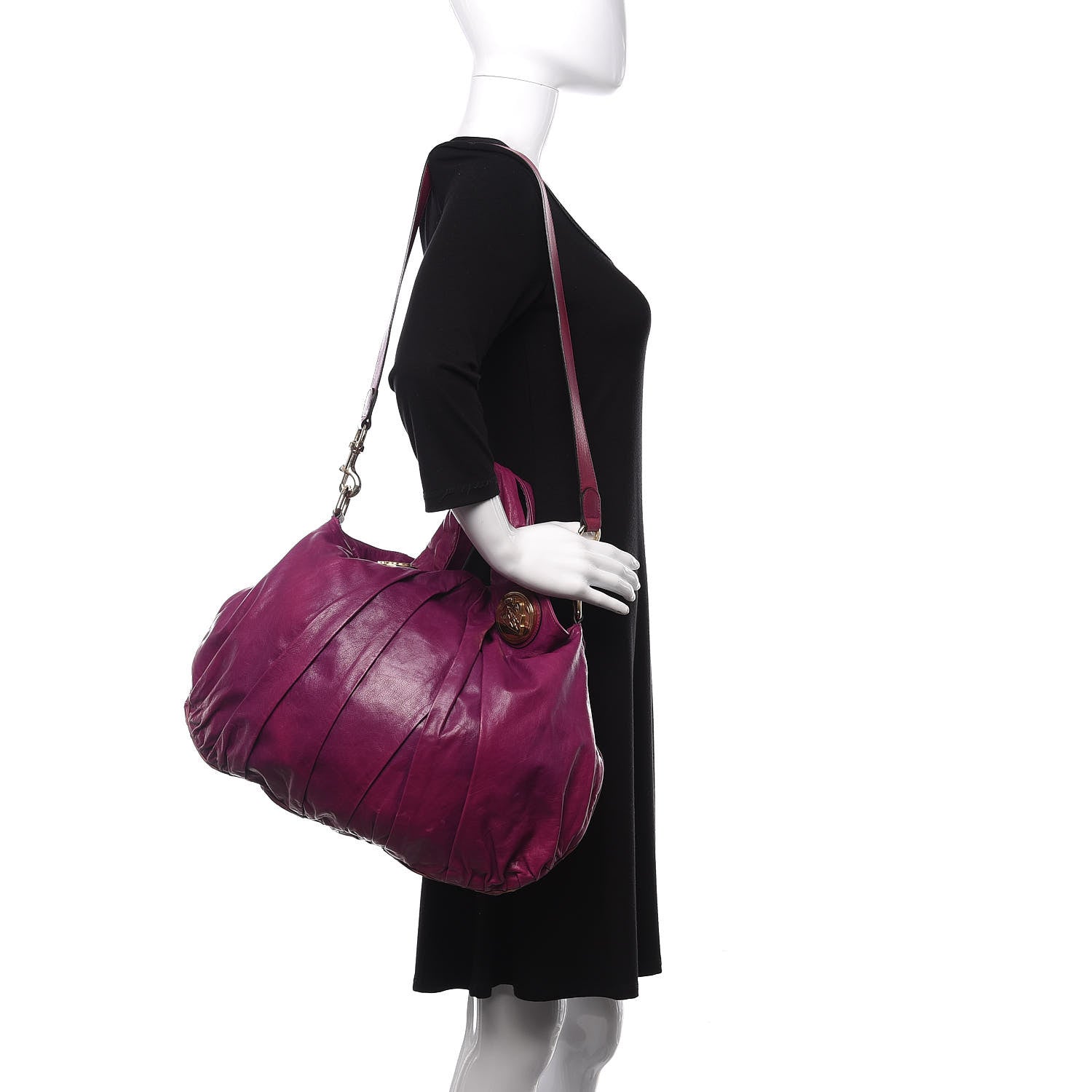 Gucci Calfskin Medium Hysteria Top Handle Bag Purple 2 of 11