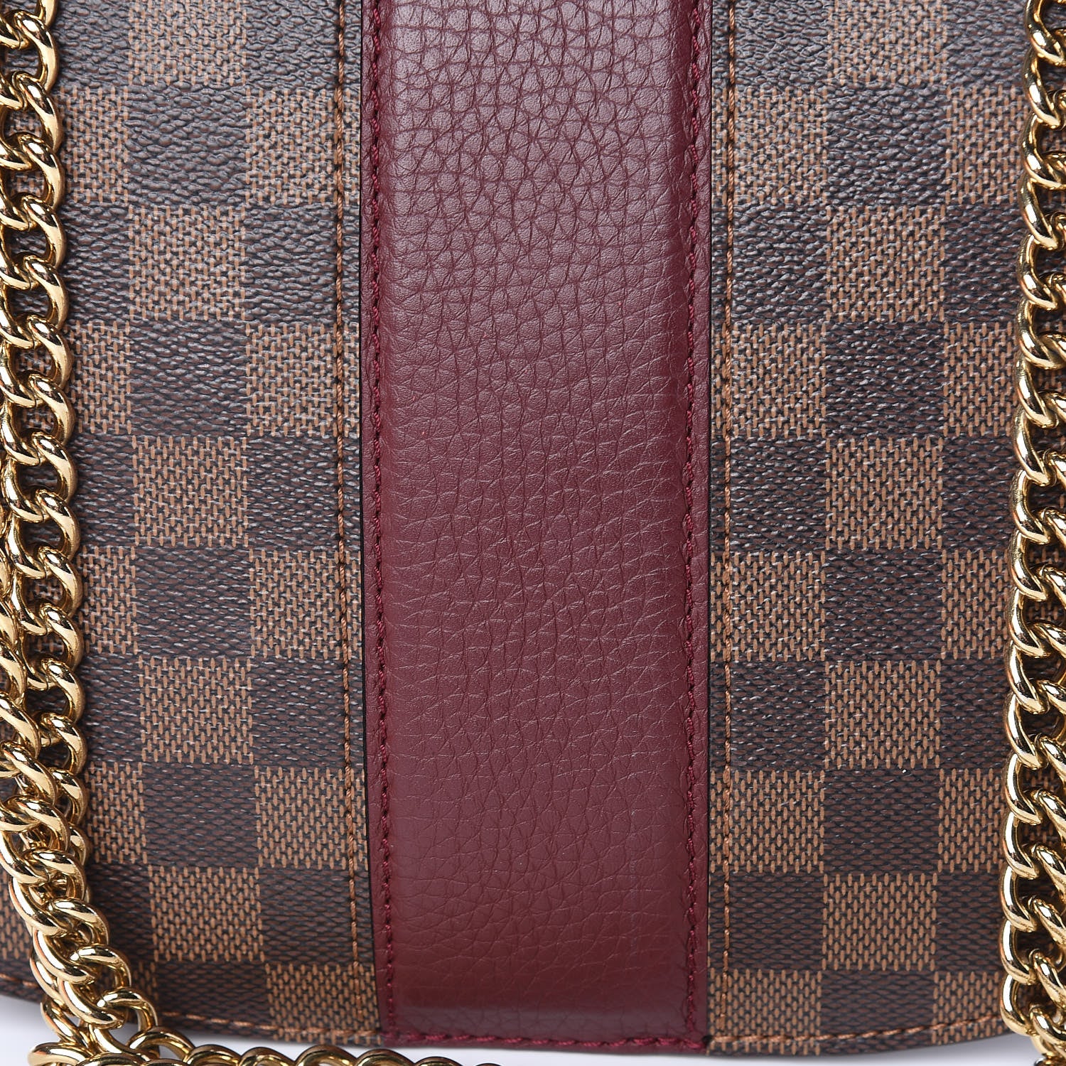 Louis Vuitton Damier Ebene Cuir Taurillon Wight Bordeaux 8 of 10
