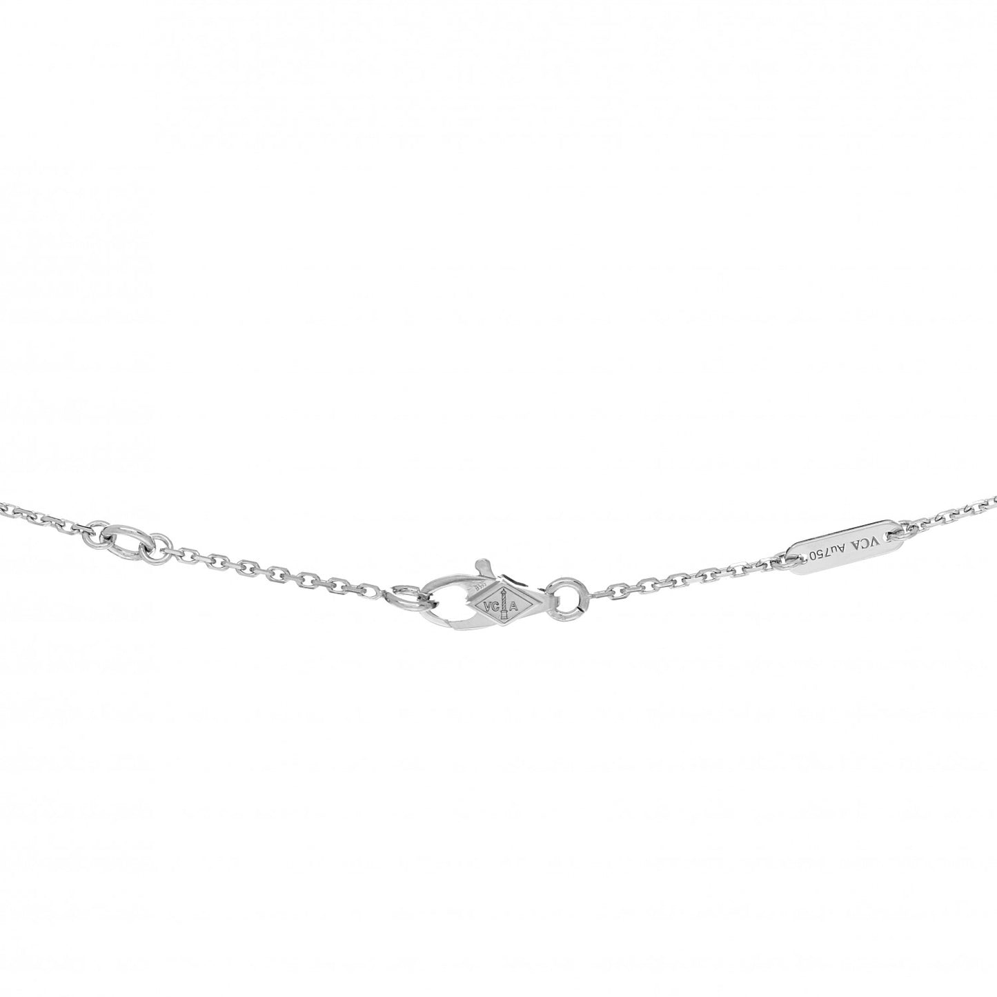 18K White Gold Turquoise Sweet Alhambra Butterfly Pendant Necklace