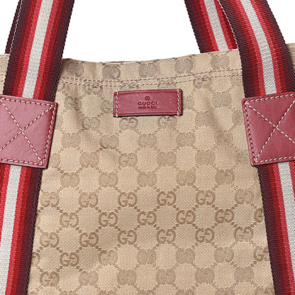 Gucci GG Monogram Medium Web Handle Vertical Tote Red 13 of 13