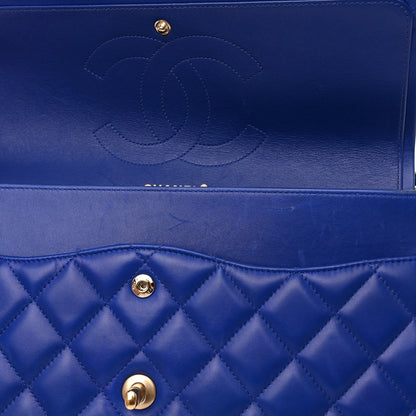 Chanel Lambskin Quilted Jumbo Double Flap Blue 12 of 18