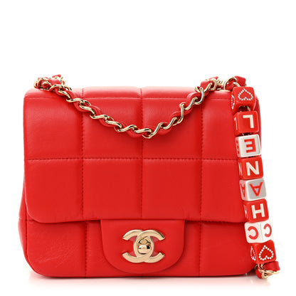 Chanel Lambskin Resin Crystal Square Quilted Monacoco Mini Flap Red 1 of 11