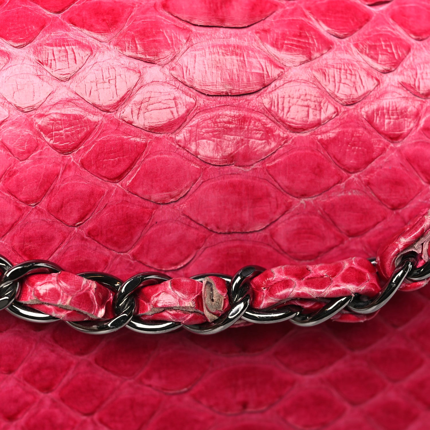 Chanel Snakeskin Medium Double Flap Pink 12 of 12