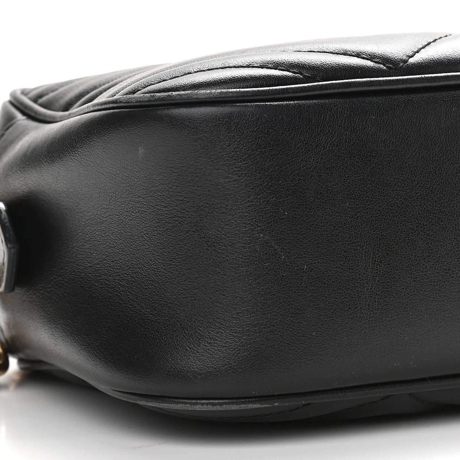 Gucci Calfskin Matelasse Small GG Marmont Chain Shoulder Bag Black 8 of 12