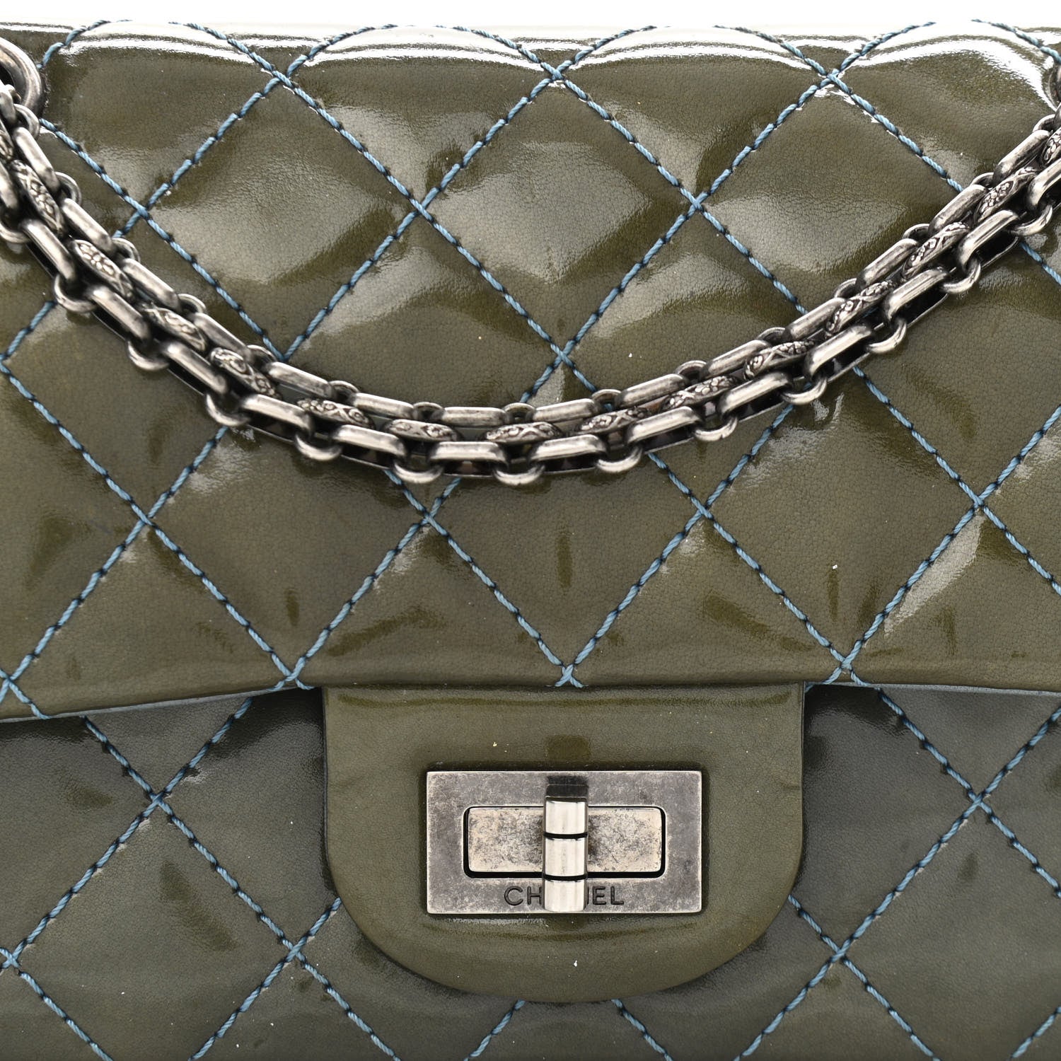 Chanel Patent 2.55 Reissue Flap 224 Blue 8 of 14