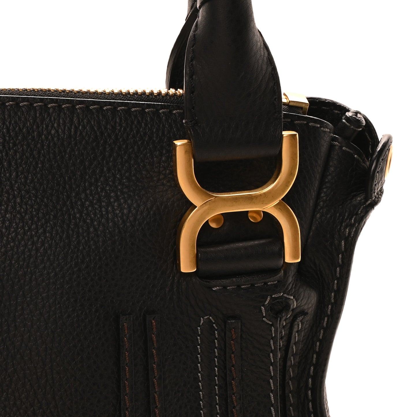 Calfskin Medium Marcie Satchel Black