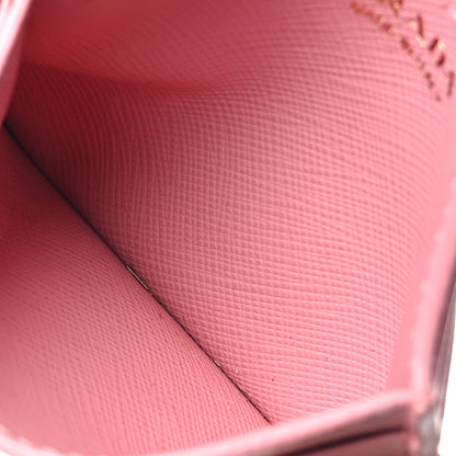 Prada Saffiano Shine Monochrome Card Holder Peonia 5 of 7