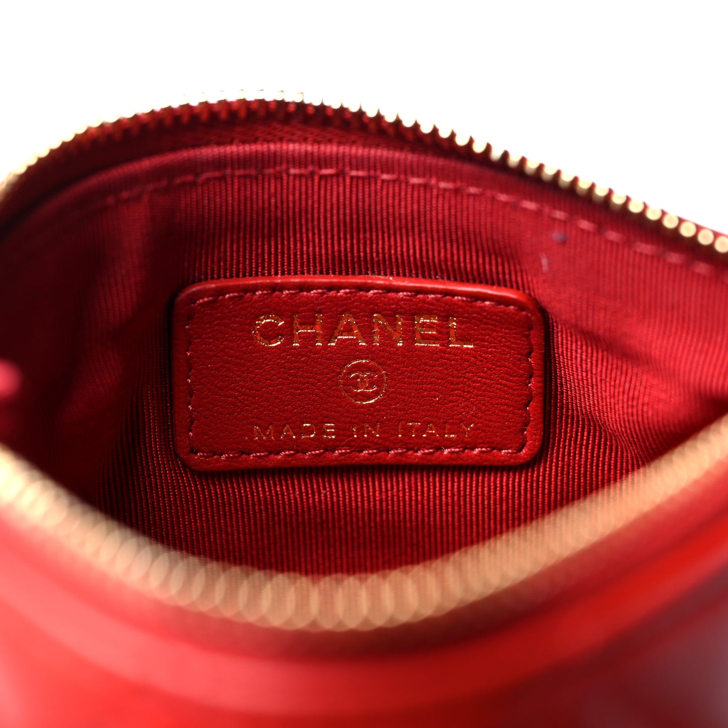 Lambskin Quilted Small Cosmetic Case Red