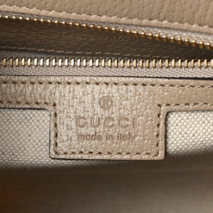 Gucci GG Supreme Monogram Textured Dollar Calfskin Web Small Ophidia Slip Handle Tote Beige Mystic White Oatmeal 6 of 13