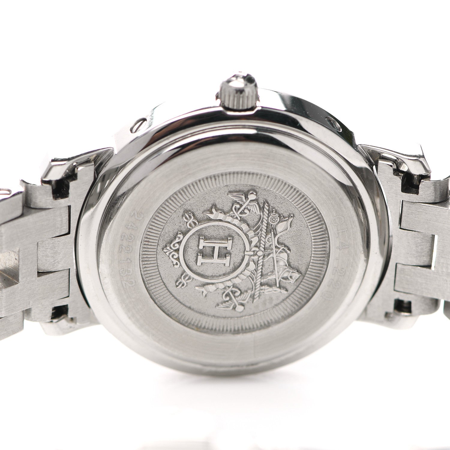 Hermes Stainless Steel 24mm Clipper Quartz Watch Gold 7 of 8
