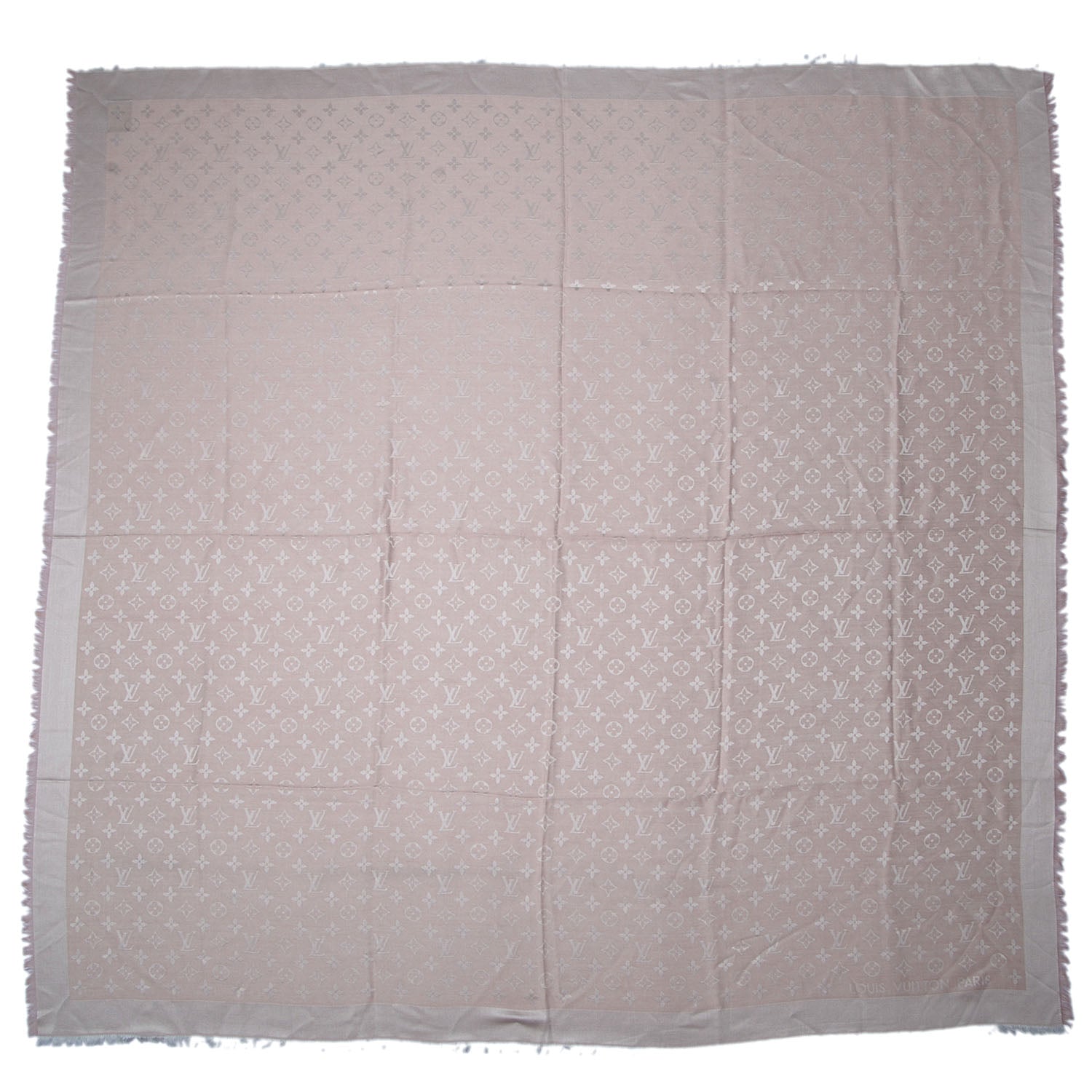 Louis Vuitton Silk Wool Monogram Denim Shawl Rose 3 of 5