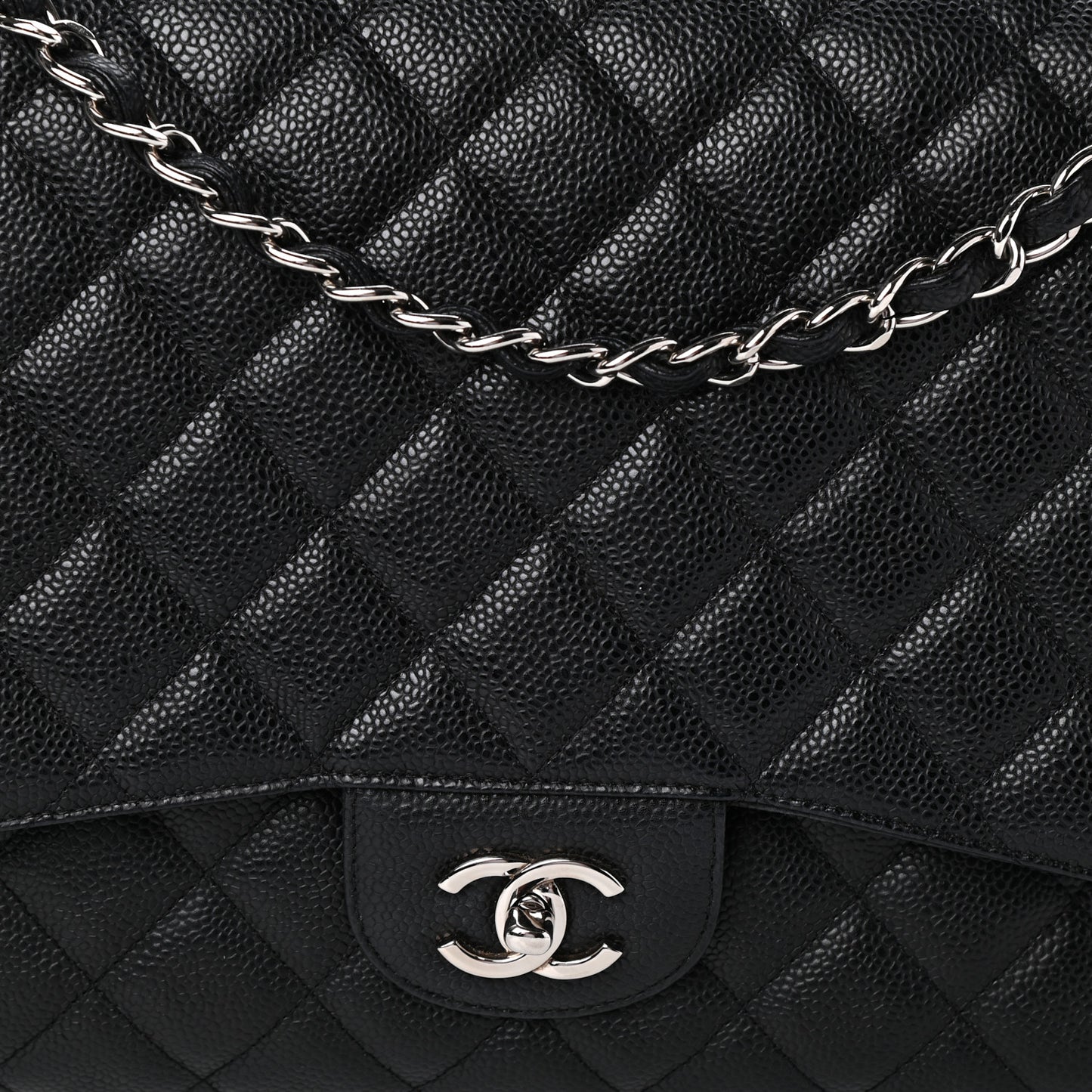 Caviar Quilted Maxi Single Flap Black