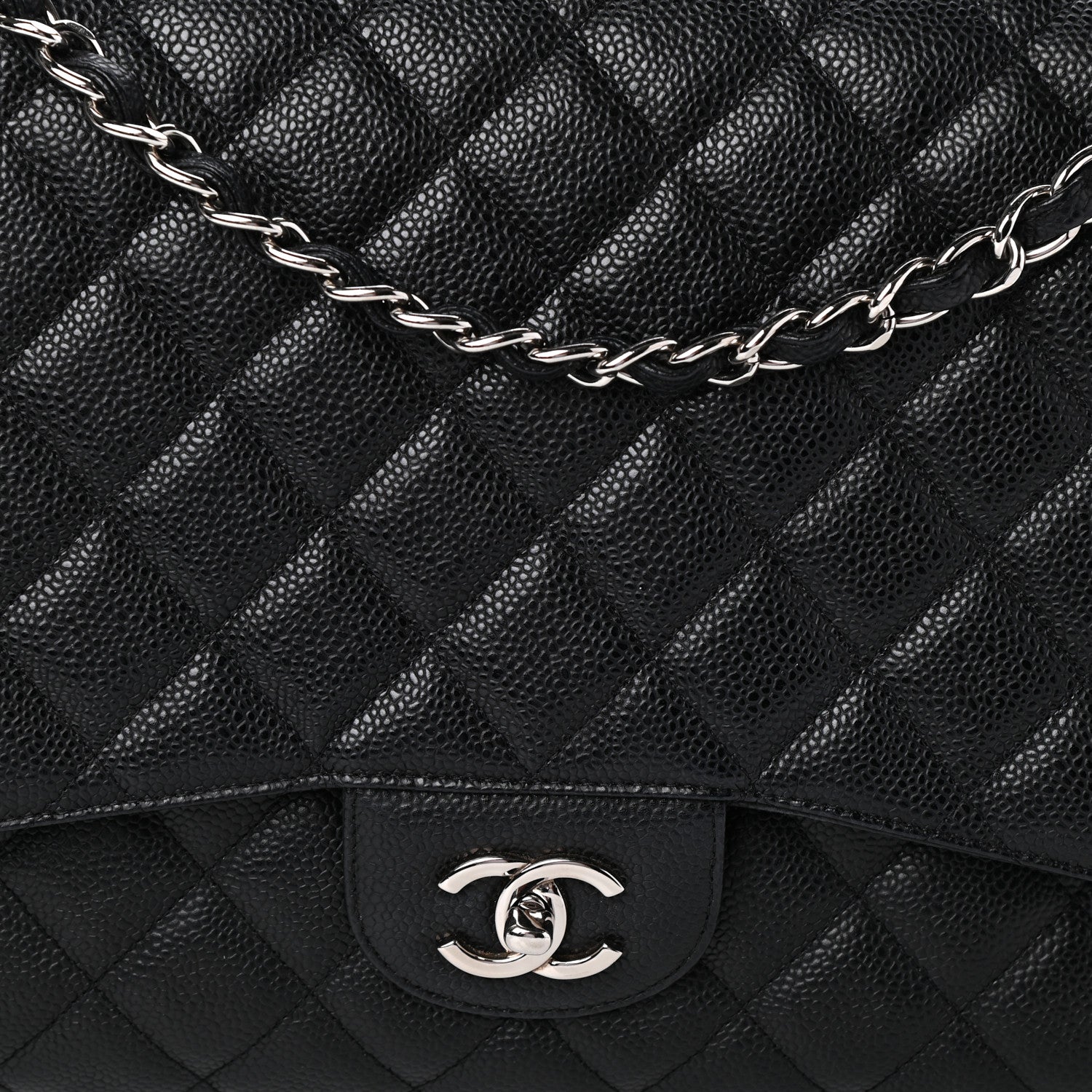 Chanel Caviar Quilted Maxi Single Flap Black 8 of 10