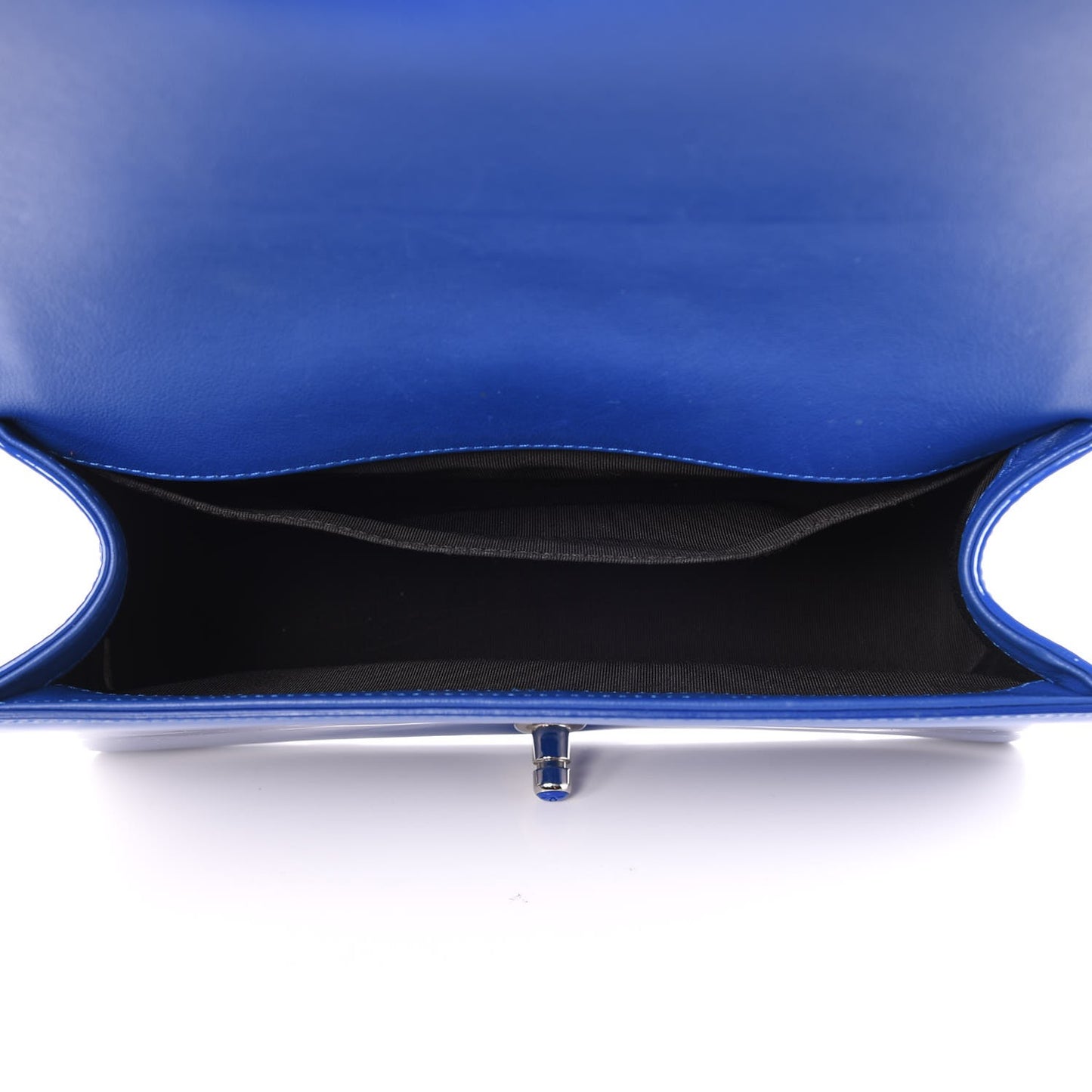 Patent Calfskin Medium Plexiglass Boy Flap Blue