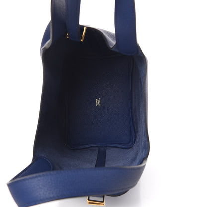 Hermes Taurillon Maurice Picotin Lock 18 PM Bleu Saphir 5 of 10