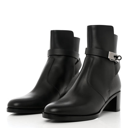 Hermes Calfskin Frenchie 50 Ankle Boots 36 Black 3 of 11