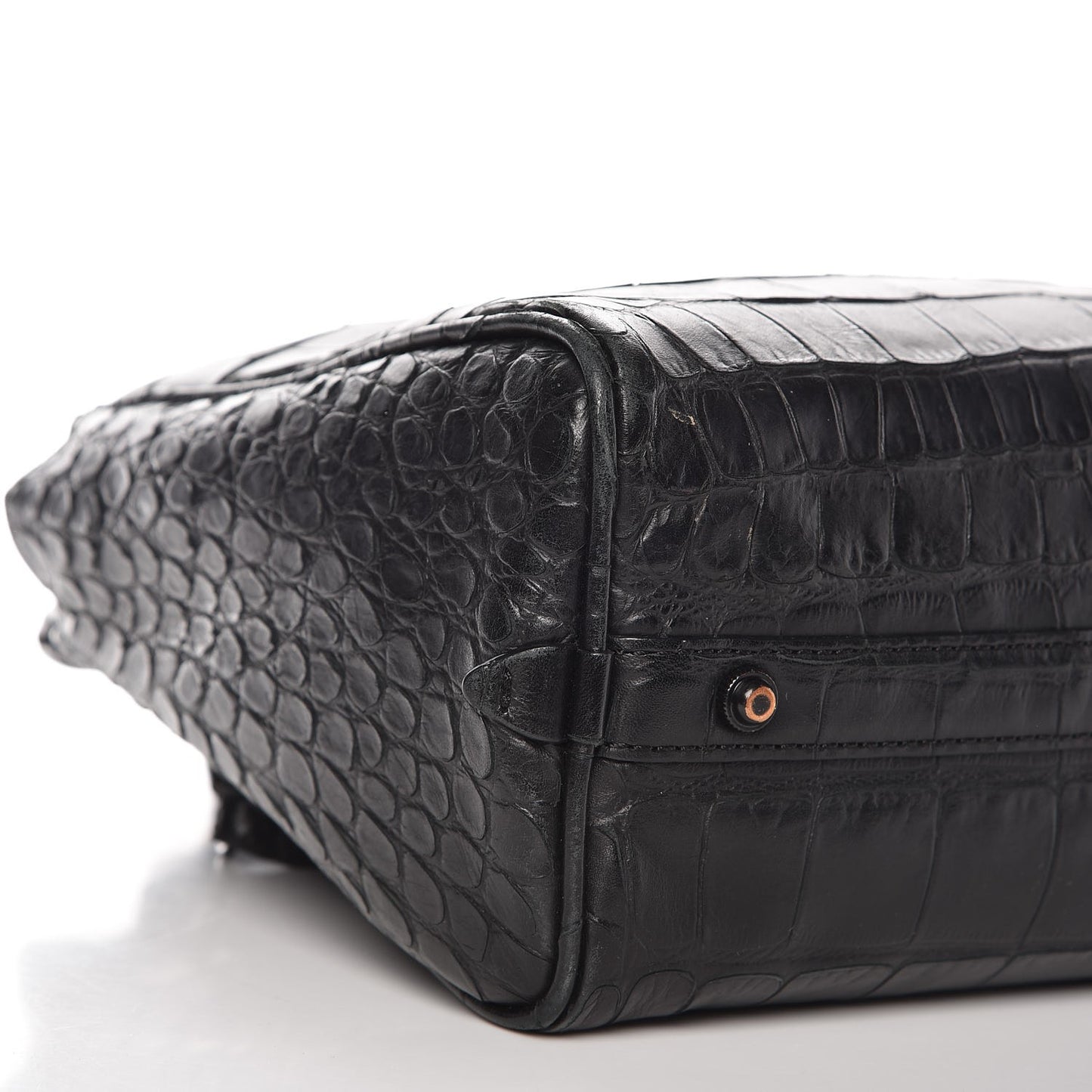 3.1 Calfskin Crocodile Embossed Small Ryder Satchel Tote Bag Black