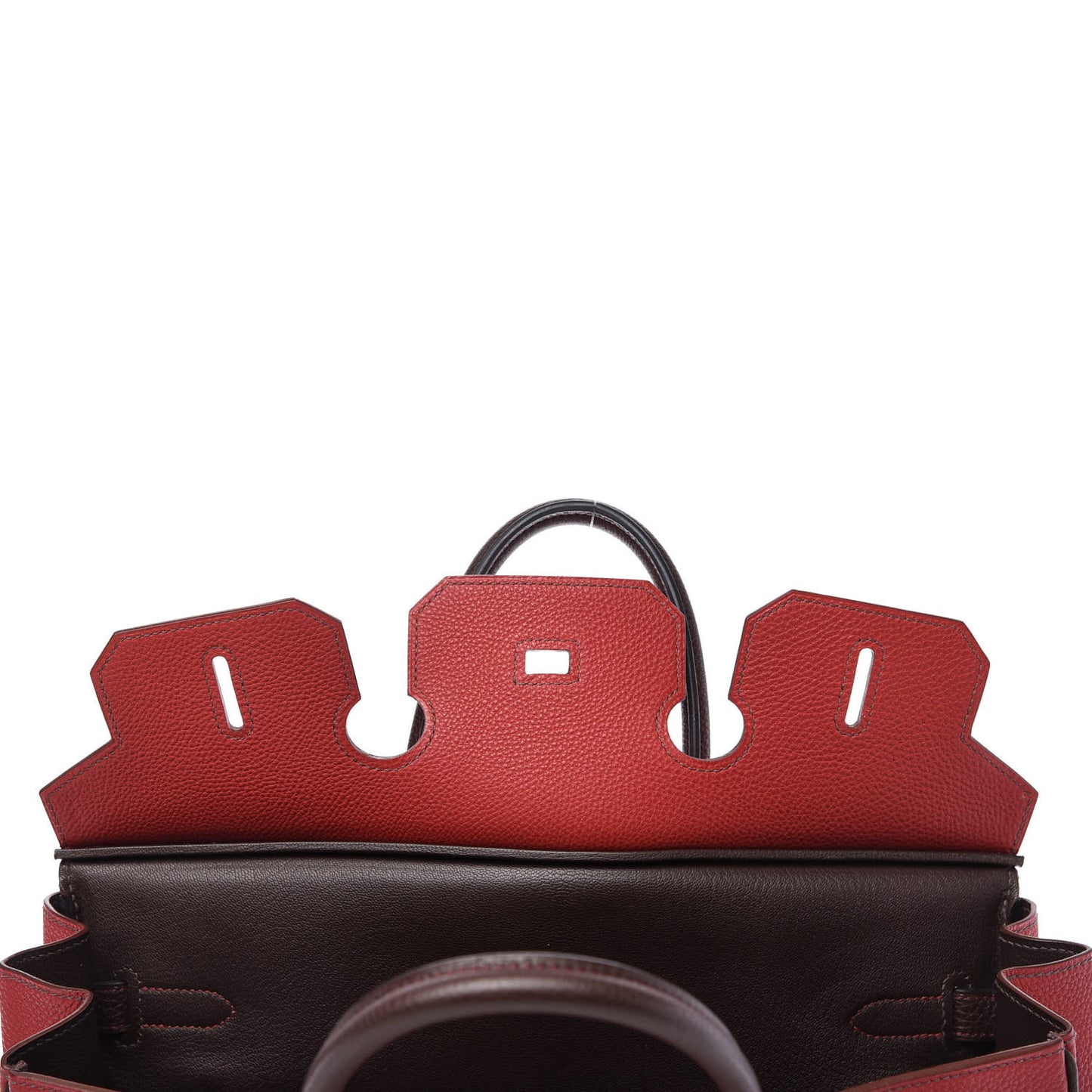 Togo Bi Color Horseshoe Birkin 35 Rouge Garance Chocolate