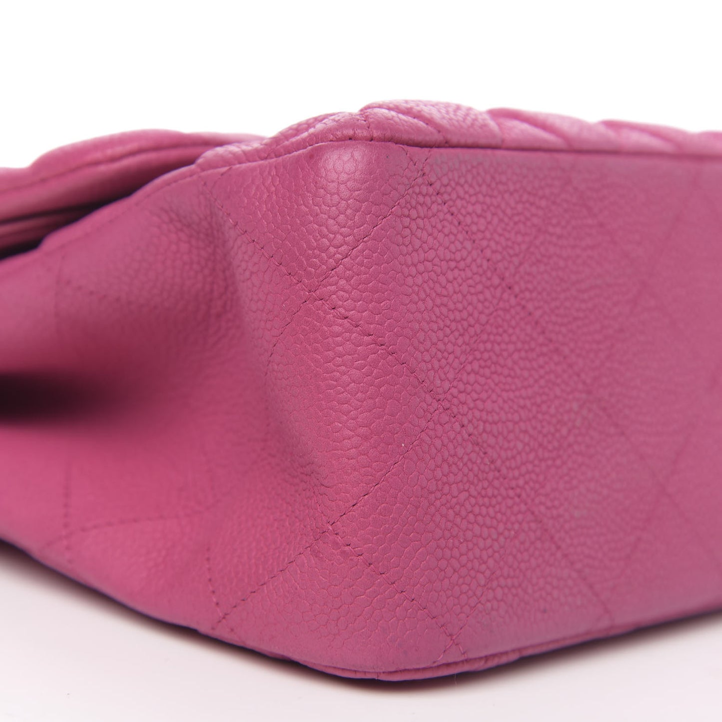 Iridescent Caviar Quilted Jumbo Double Flap Pink