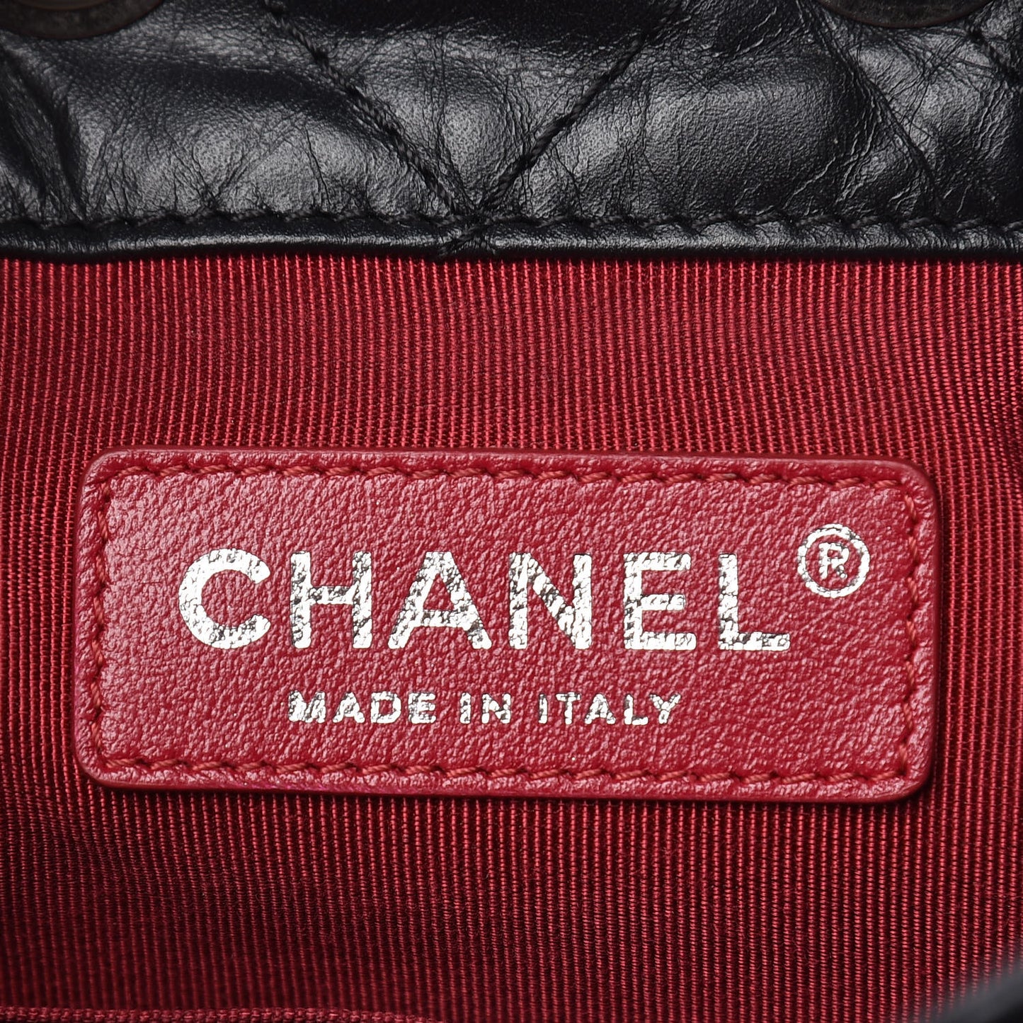 Aged Calfskin Quilted Small Gabrielle Backpack Black