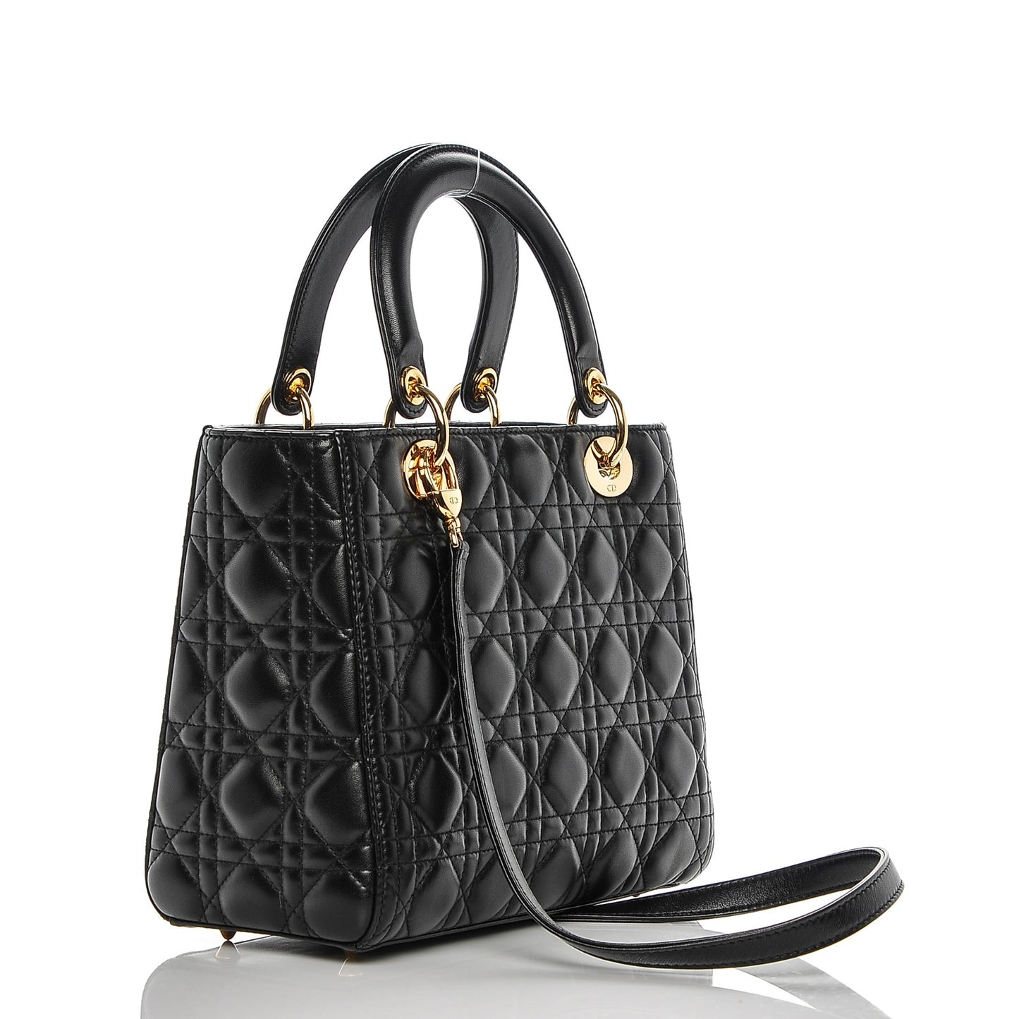 Lambskin Cannage Medium Lady Dior Black