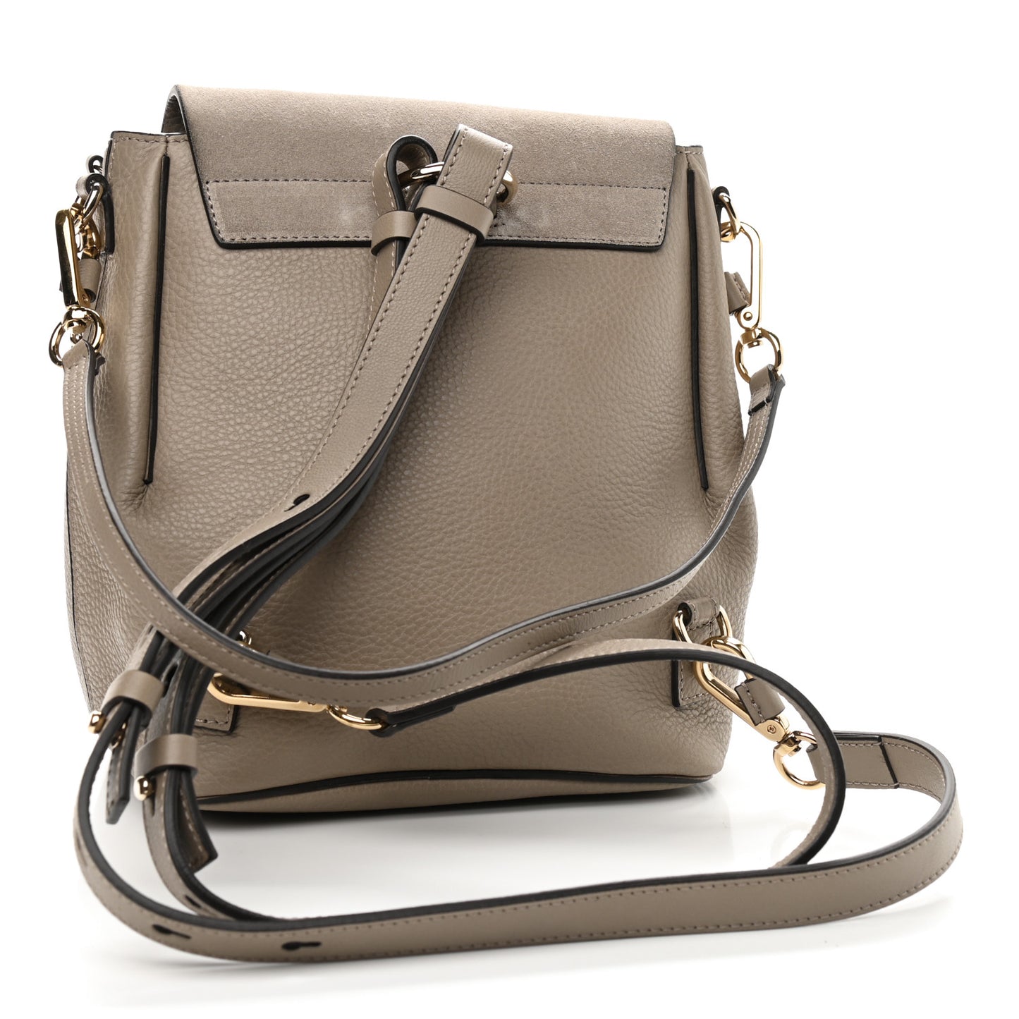 Suede Calfskin Mini Faye Backpack Motty Grey