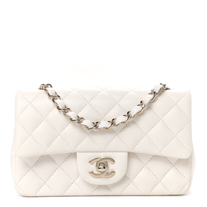Chanel Lambskin Quilted Mini Rectangular Flap White 1 of 8