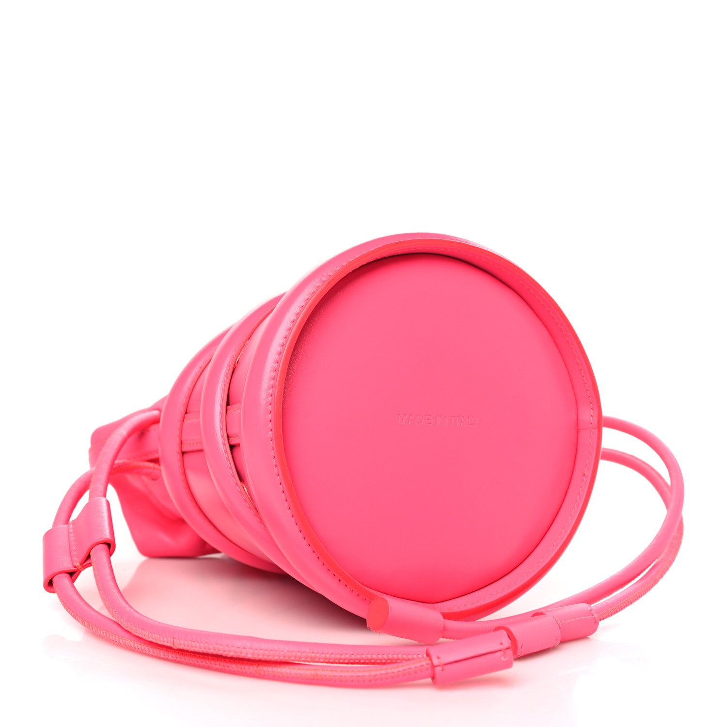 Alexander McQueen Calfskin The Soft Curve Drawstring Bag Neon Pink 4 of 9