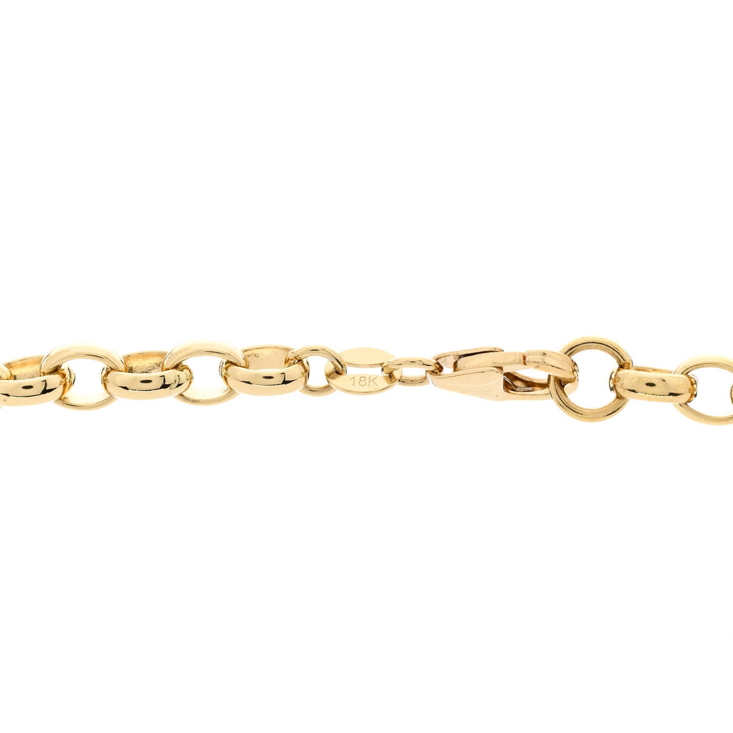 18K Yellow Gold Heavy Belcher Open Chain Mini Chubby Annex Link Necklace