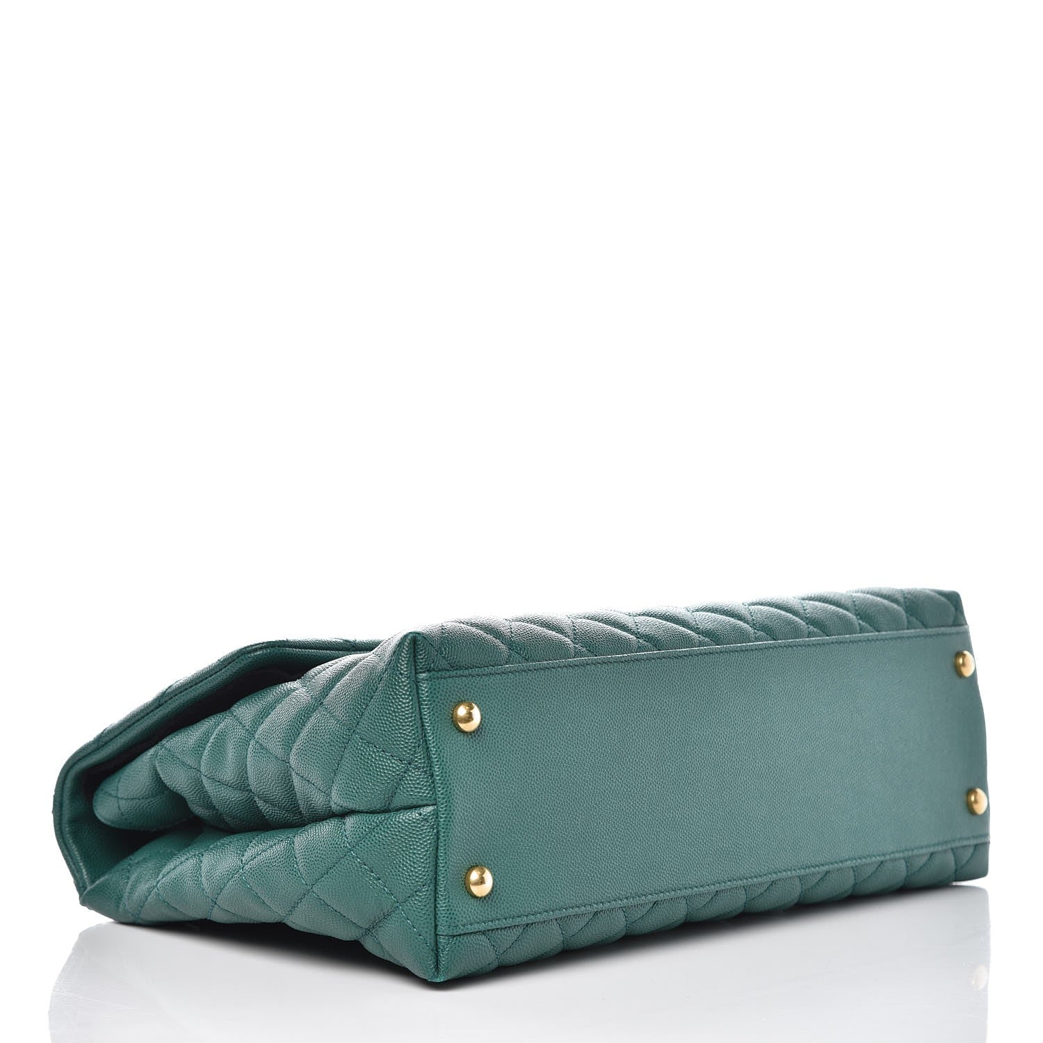 Chanel Caviar Quilted Medium Coco Handle Flap Green 4 of 9