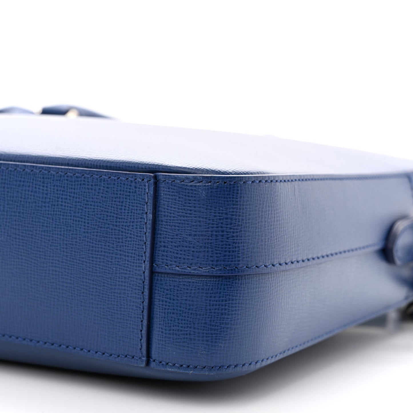 Textured Calfskin Barrow Briefcase Deep Blue