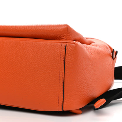 Mulberry Heavy Grain Calfskin Zipped Backpack Mandarin Orange 9 of 10