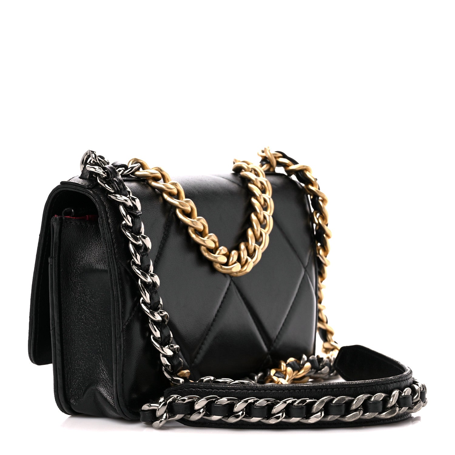 Chanel Lambskin Quilted Chanel 19 Wallet On Chain WOC Black 3 of 11