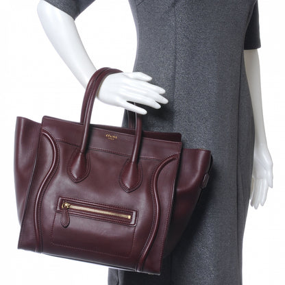 Celine Smooth Calfskin Mini Luggage Burgundy 2 of 9