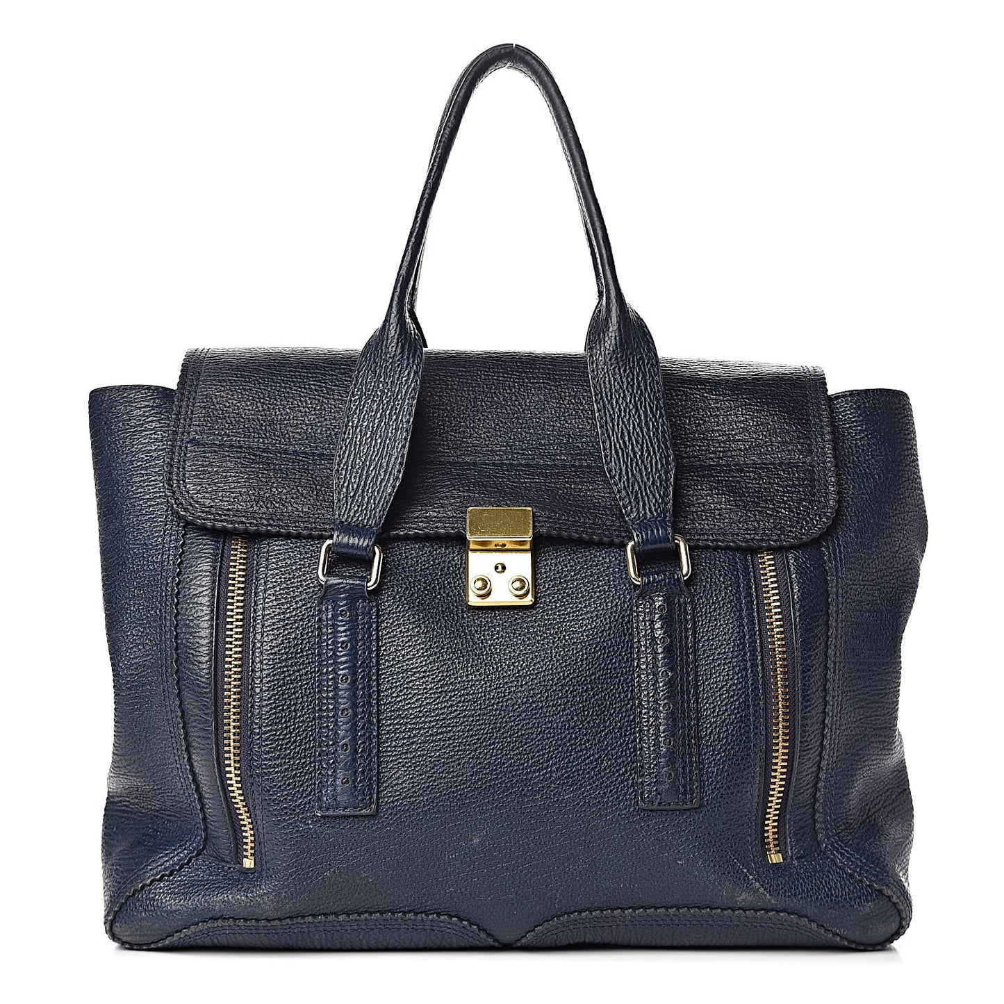 3.1 Textured Calfskin Large Pashli Satchel Ink