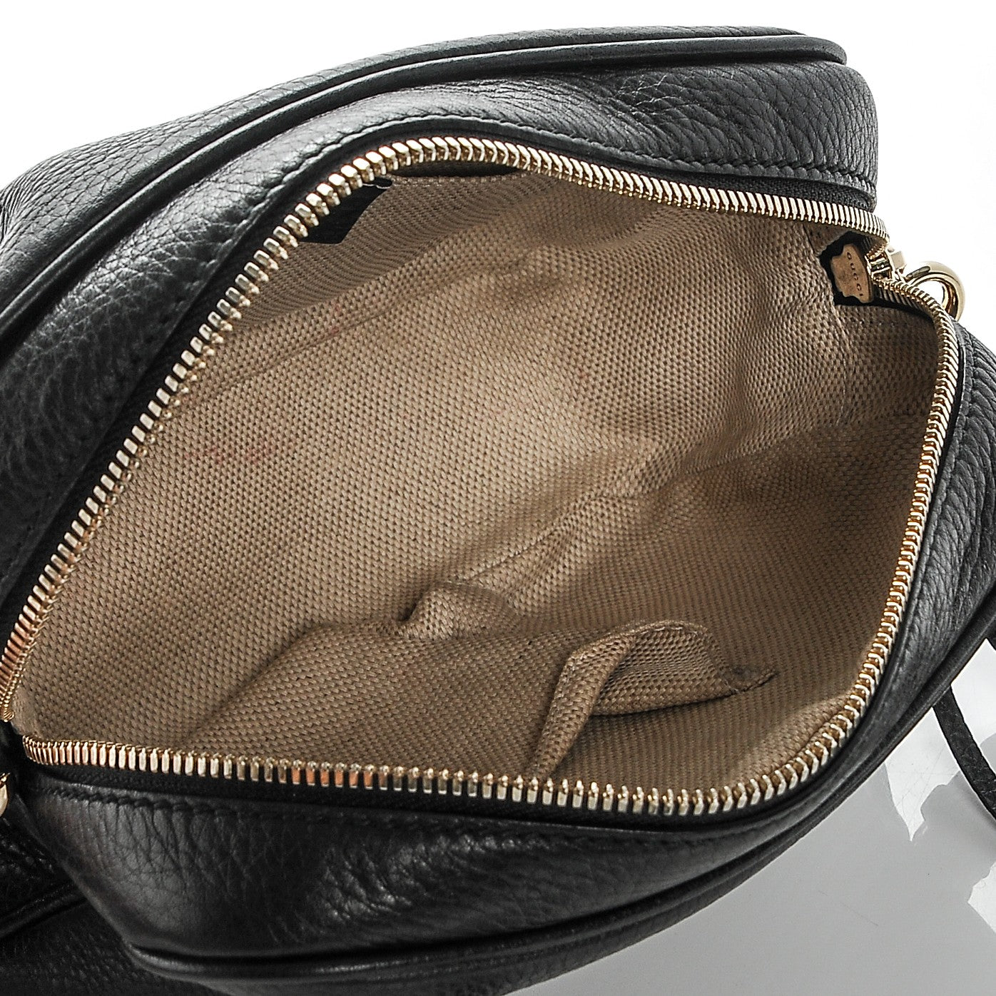 Pebbled Calfskin Small Soho Disco Bag Black