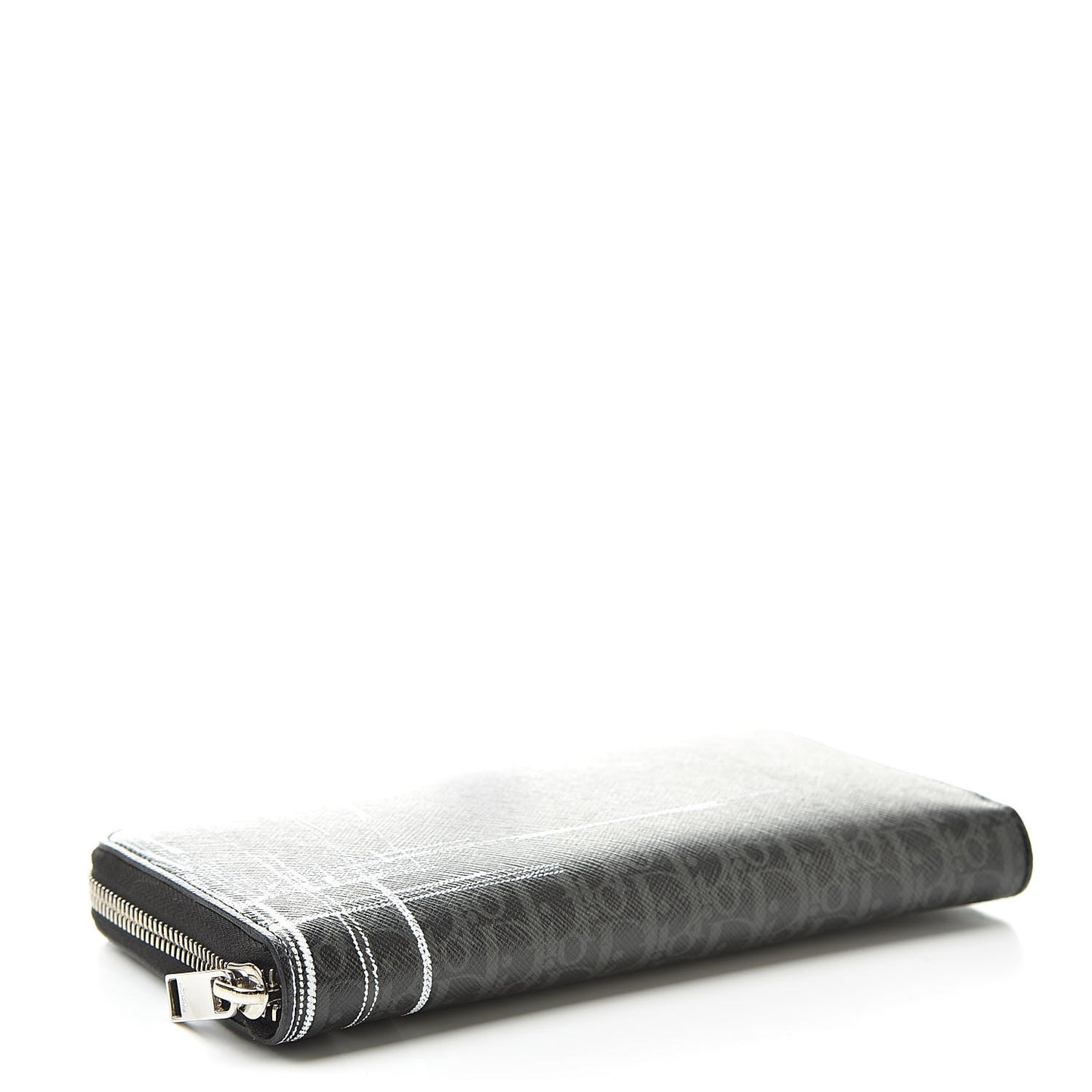 HOMME Monogram Coated Canvas Zip Aroun Wallet Grise