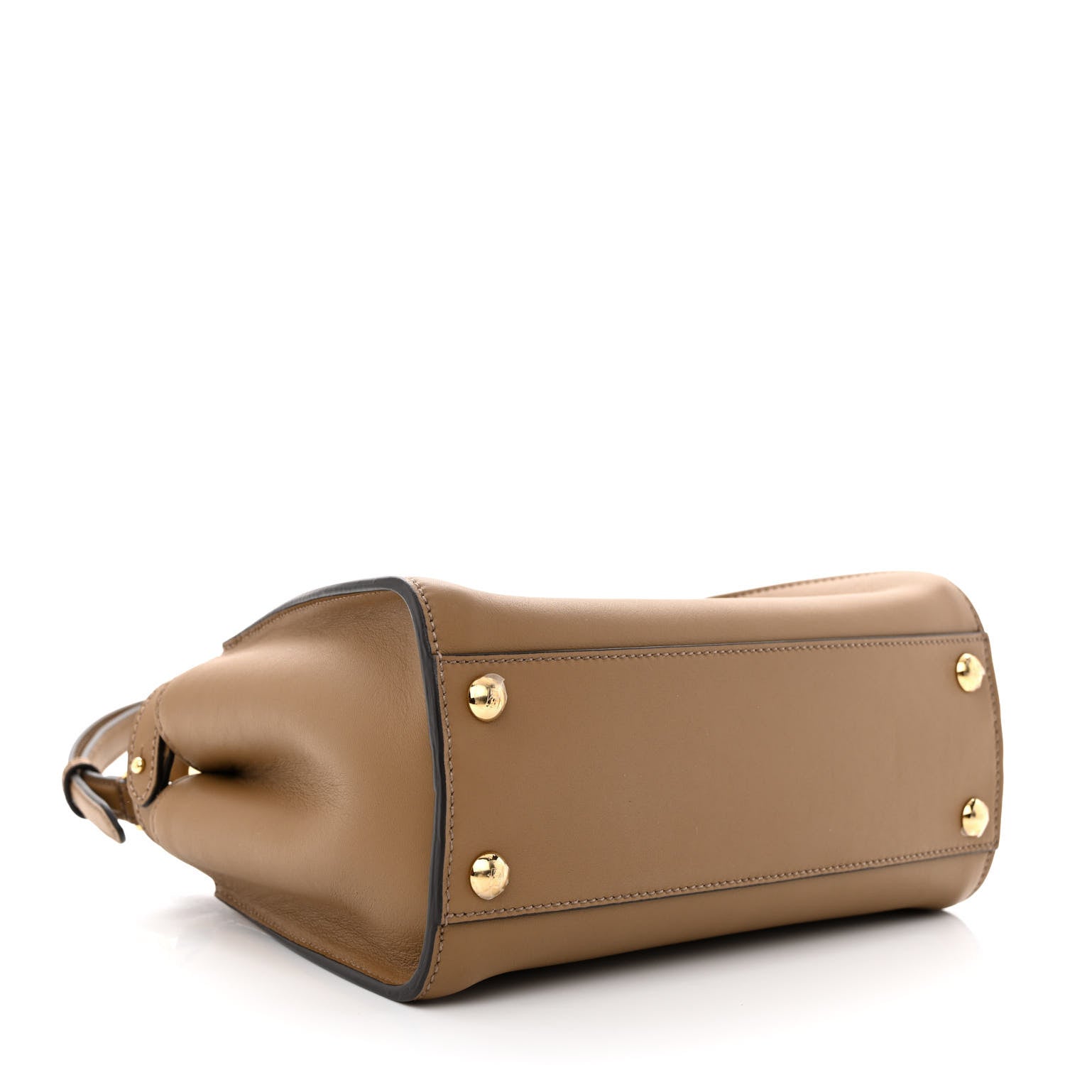 Fendi Vitello Seta Fabric Jacquard FF 1974 Mini Peekaboo Iconic Satchel Sand Tabacco Moro 4 of 11