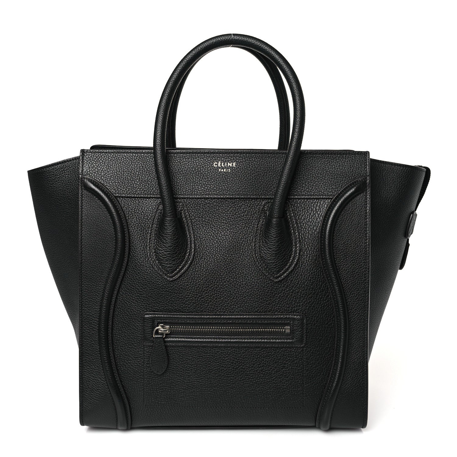 Celine Drummed Calfskin Mini Luggage Black 2 of 8