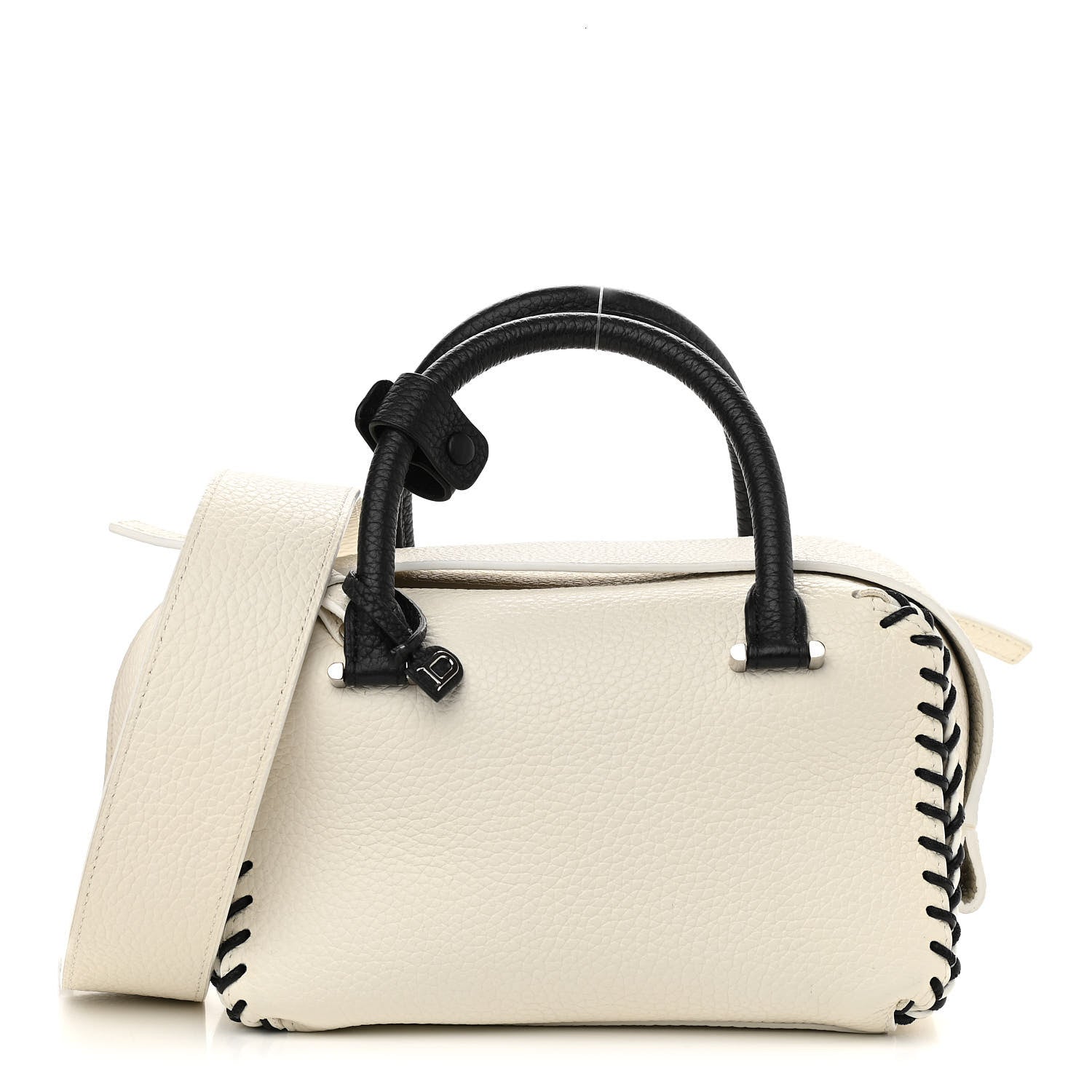 Delvaux Grained Calfskin Mini Cool Box Satchel Ivory 1 of 10