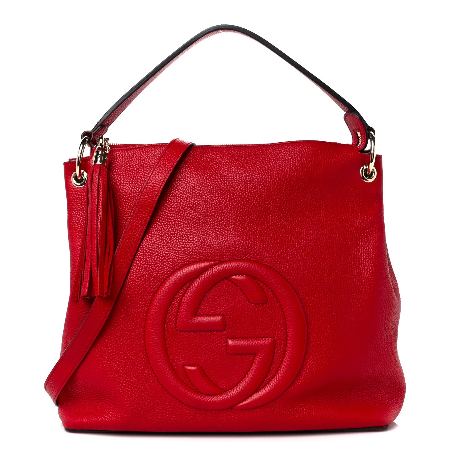 Gucci Pebbled Calfskin Large Soho Hobo Tabasco Red 1 of 11