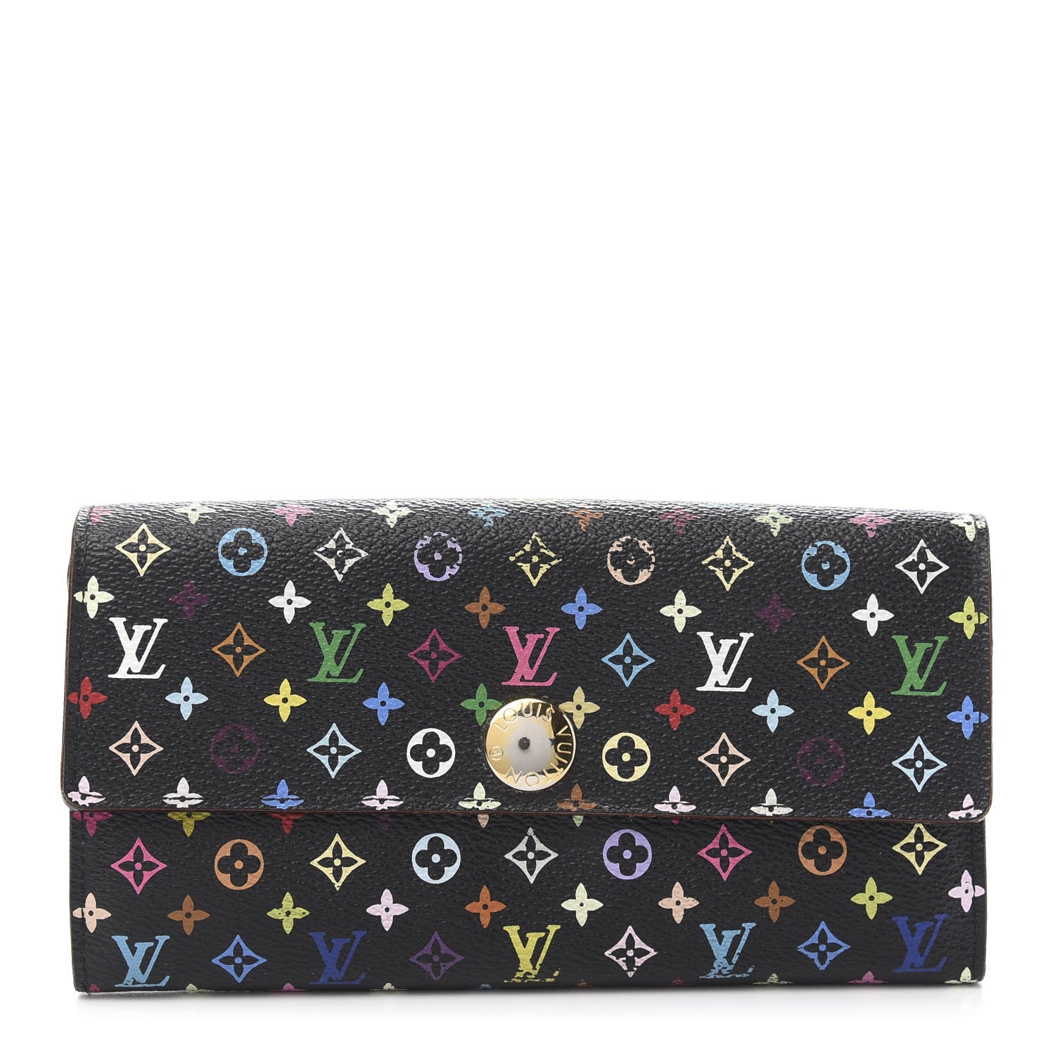 Louis Vuitton Monogram Multicolor Sarah Wallet Black Bleuet 1 of 10