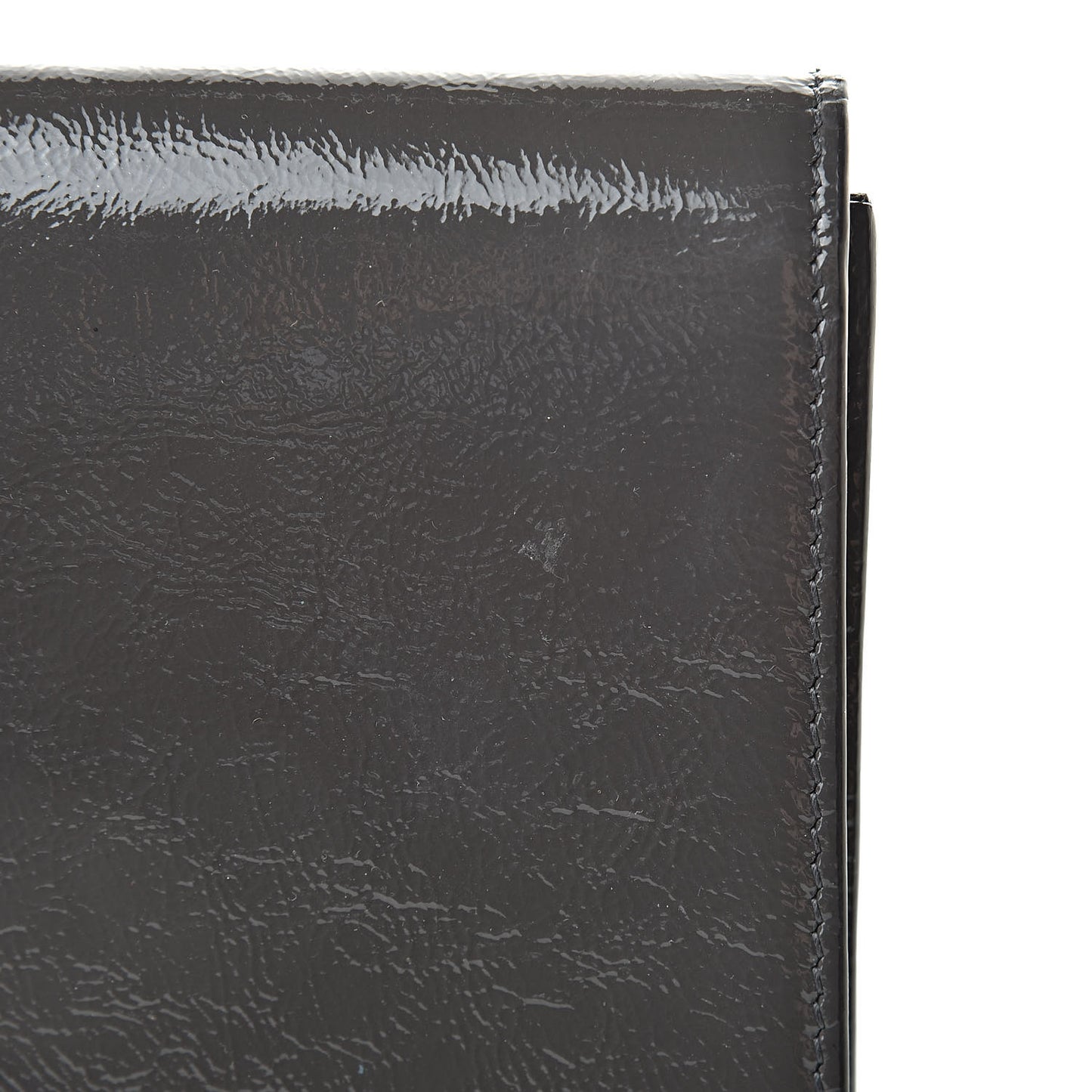 Textured Patent Monogram Large Belle de Jour Clutch Grey