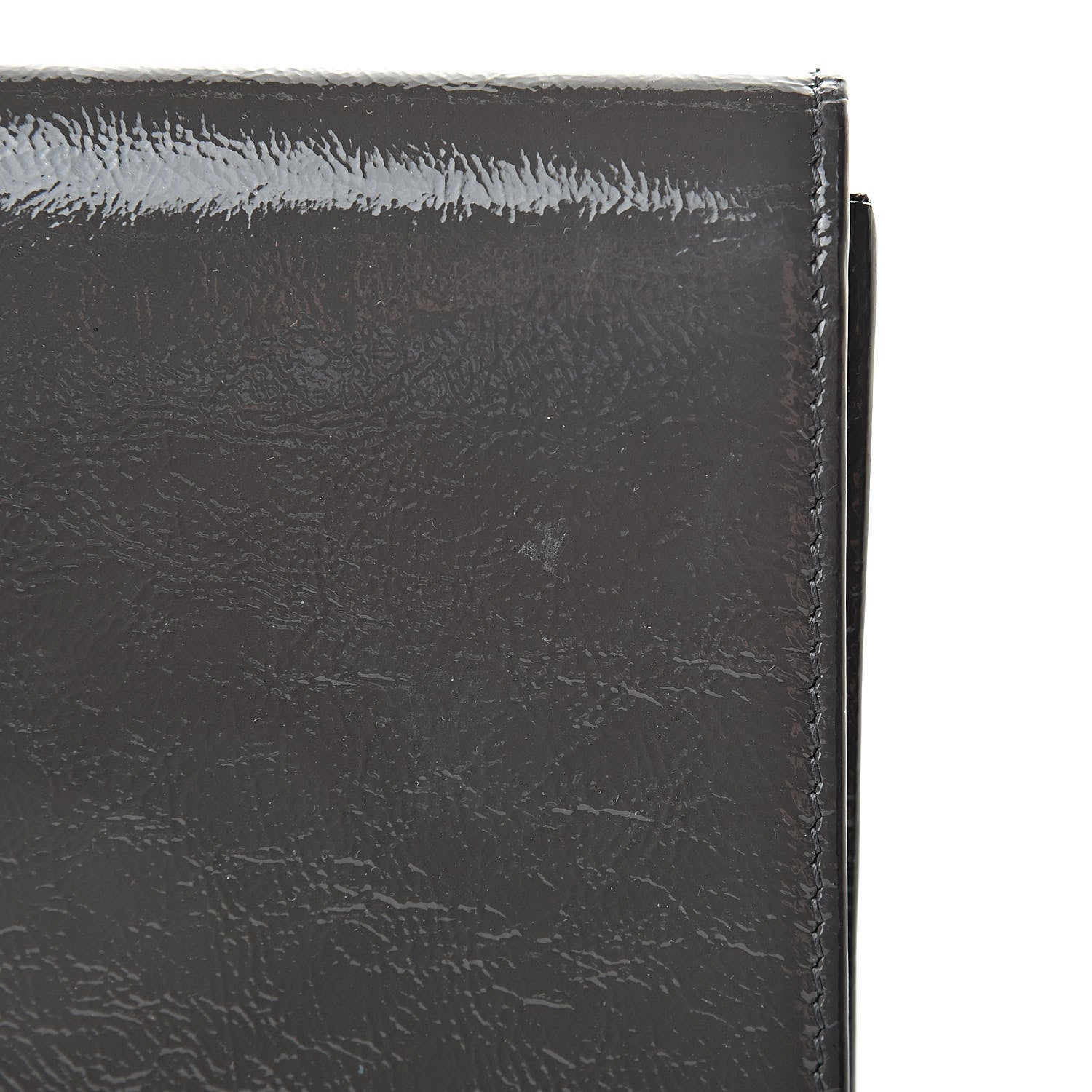 Saint Laurent Textured Patent Monogram Large Belle de Jour Clutch Grey 9 of 9
