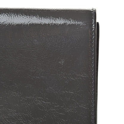 Saint Laurent Textured Patent Monogram Large Belle de Jour Clutch Grey 9 of 9