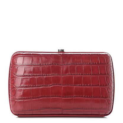 Gucci Crocodile Box Clutch Cherry 1 of 7
